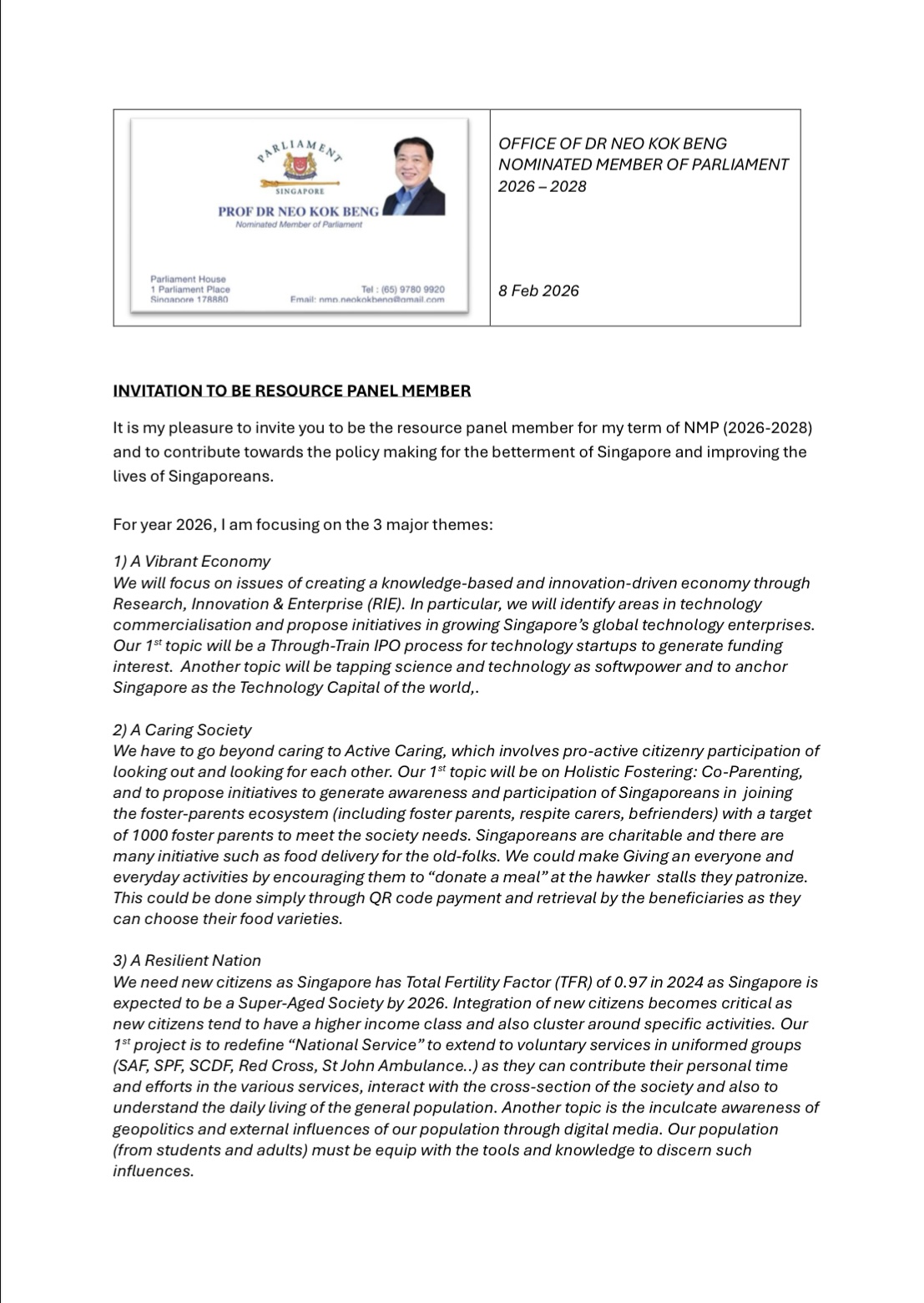 AADE Council Member Dr. Neo Kok Beng appointed as NMP